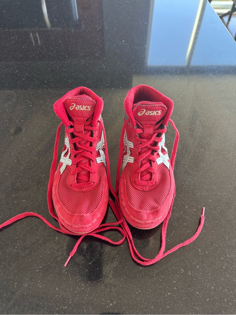 ASICS Gel-Matflex 3 Wrestling Shoes Red Silver Men’s 7.5 Women’s 9 J100N
